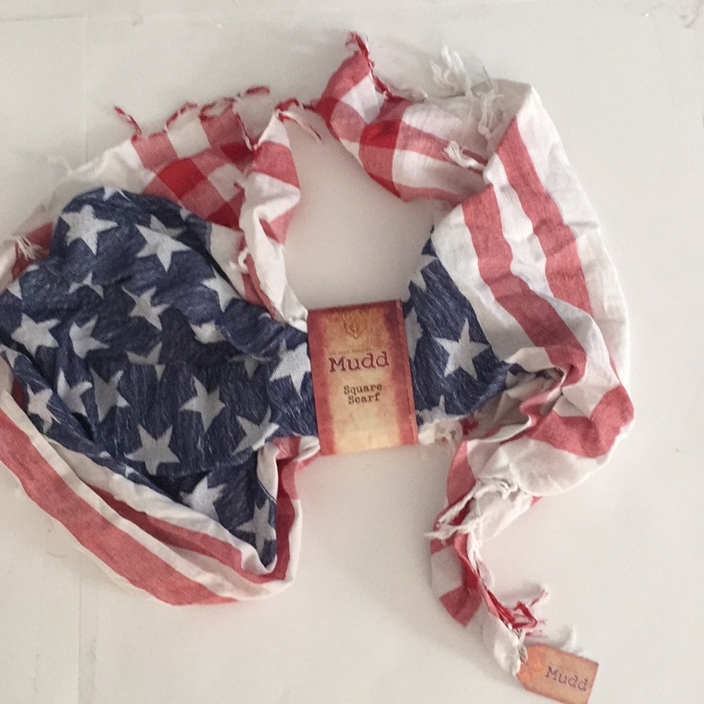 Red white and blue Flag replica decorative scarf